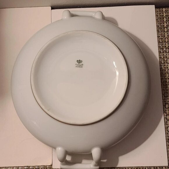 Vintage Limoges of France Chastagner White Covered Handled Serving Dish - Picture 5 of 7